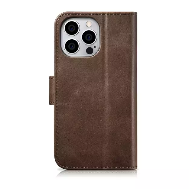 iCarer Oil Wax Wallet Case 2in1 Cover iPhone 14 Pro Anti-RFID Leather Flip Case Brown (WMI14220722-BN) 26