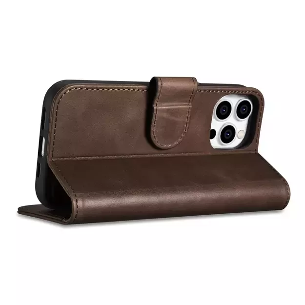 iCarer Oil Wax Wallet Case 2in1 Cover iPhone 14 Pro Anti-RFID Leather Flip Case Brown (WMI14220722-BN) 21