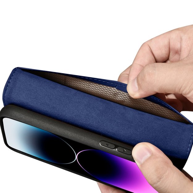 iCarer Wallet Case 2in1 Cover iPhone 14 Pro Leather Flip Case Anti-RFID blue (WMI14220726-BU) 17