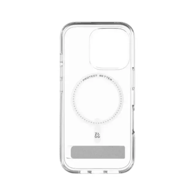 ZAGG Crystal Palace Snap Kickstand MagSafe Case with Stand for iPhone 16 Pro - Clear 1