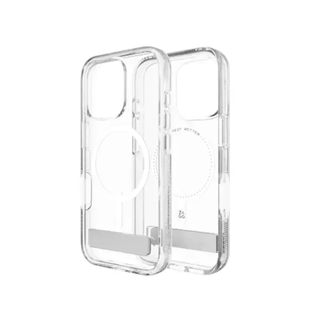 ZAGG Crystal Palace Snap Kickstand MagSafe Case with Stand for iPhone 16 Pro - Clear 2