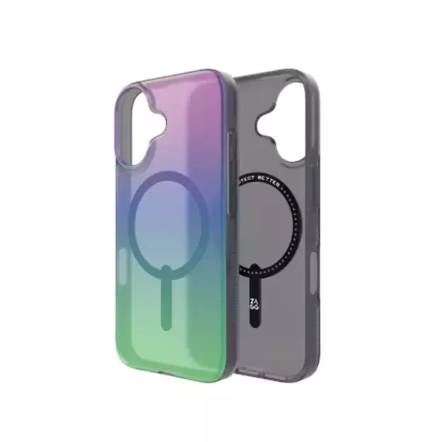 ZAGG Milan Snap Case with MagSafe for iPhone 16 - Green/Purple 2