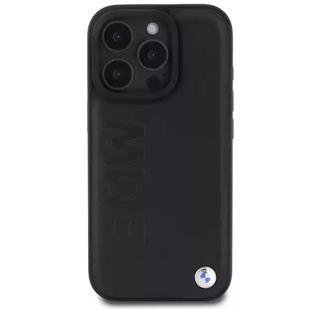 BMW Leather Hot Stamp MagSafe iPhone 16 Pro Max Case - Black 2