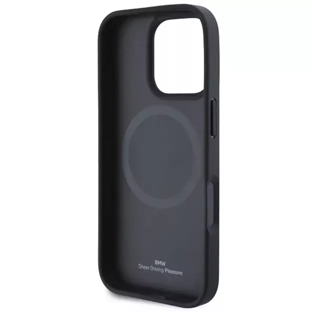 BMW Leather Hot Stamp MagSafe iPhone 16 Pro Max Case - Black 6