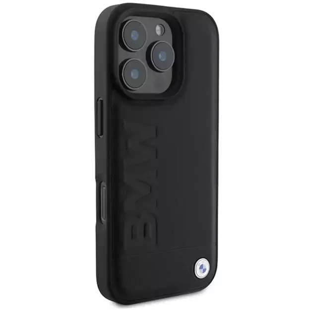 BMW Leather Hot Stamp MagSafe iPhone 16 Pro Max Case - Black 3