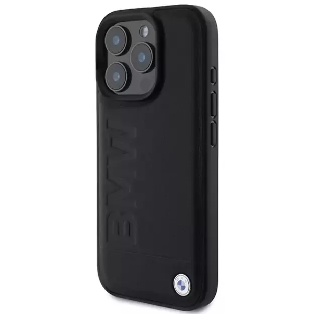 BMW Leather Hot Stamp MagSafe iPhone 16 Pro Max Case - Black 1