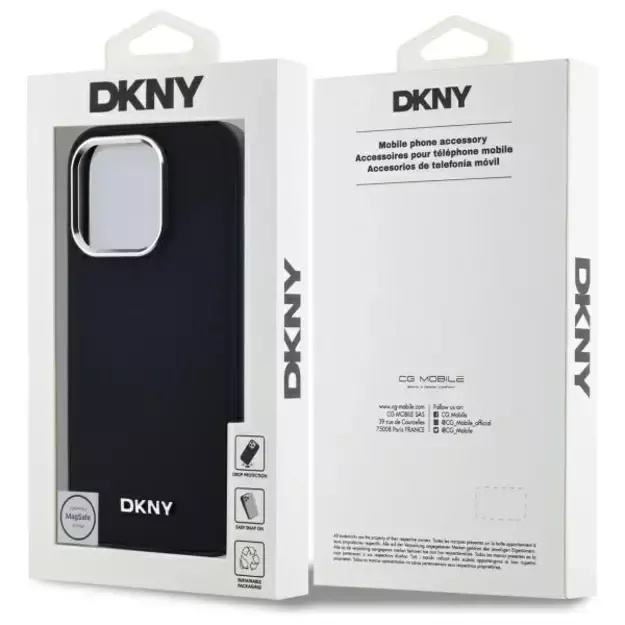 DKNY Plain Logo MagSafe iPhone 14 Pro Case - Black 7