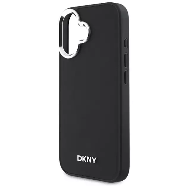 DKNY Plain Silver Logo MagSafe iPhone 16 Case - Black 5