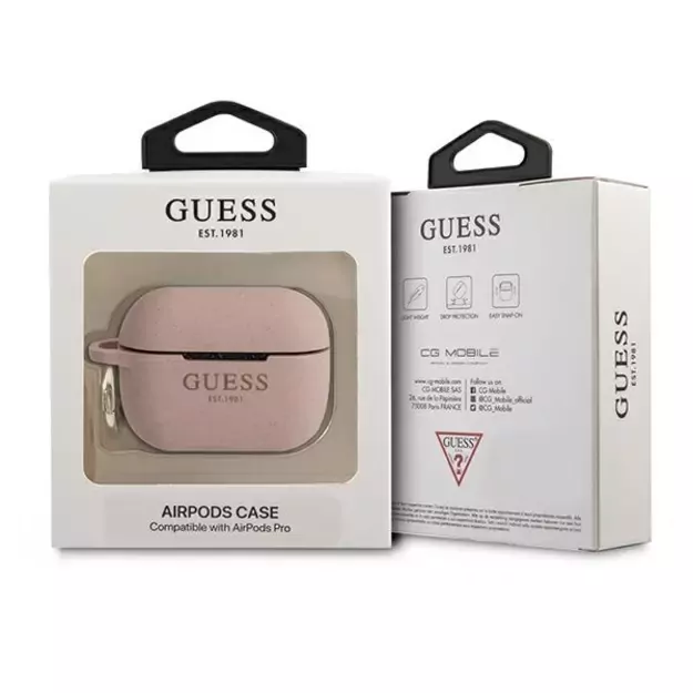 Guess GUAPSGGEP AirPods Pro cover pink/pink Silicone Glitter 2