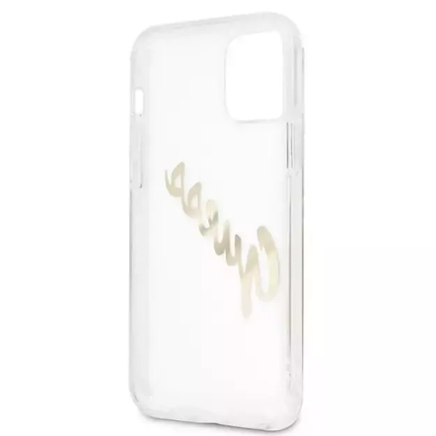 Guess GUHCP12LKTRSVGO iPhone 12 Pro Max 6.7&quot  Transparent hardcase Vintage Script Gold 6