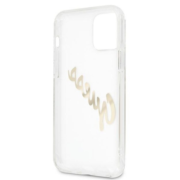 Guess GUHCP12LKTRSVGO iPhone 12 Pro Max 6.7&quot  Transparent hardcase Vintage Script Gold 13