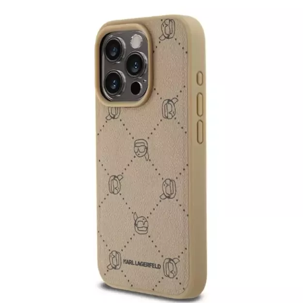 Karl Lagerfeld Magsafe Karl Head Case for iPhone 15 Pro Max - Beige 2