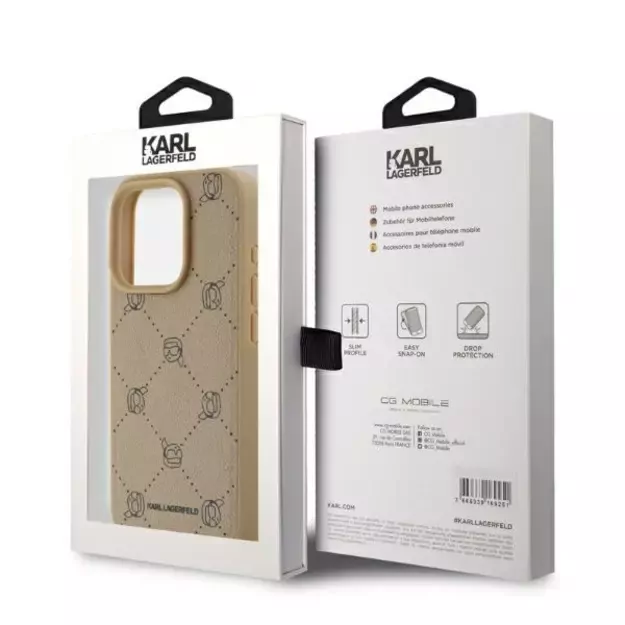 Karl Lagerfeld Magsafe Karl Head Case for iPhone 15 Pro Max - Beige 4