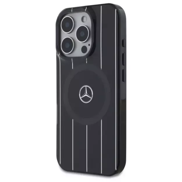 Mercedes MB Double Layer Crossed Lines MagSafe iPhone 16 Pro Case - Black 1