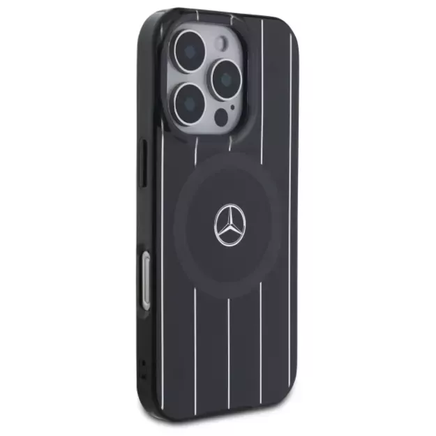 Mercedes MB Double Layer Crossed Lines MagSafe iPhone 16 Pro Case - Black 3