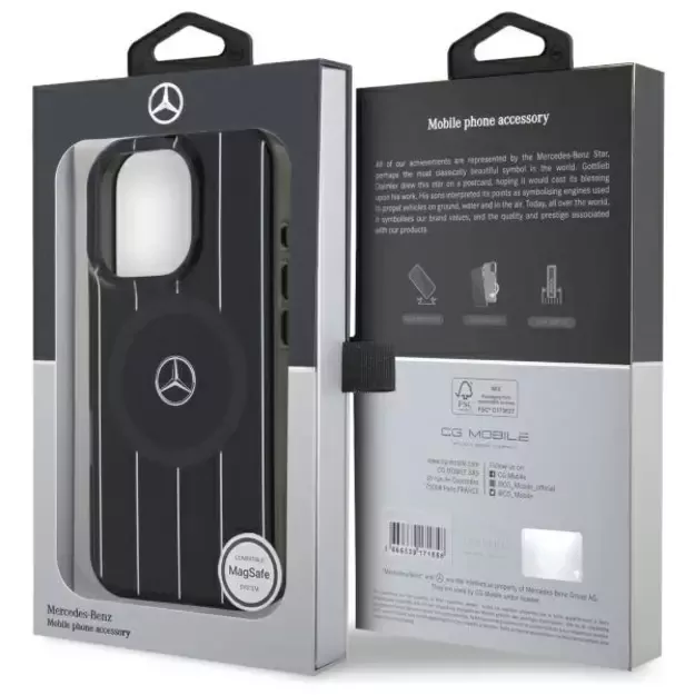 Mercedes MB Double Layer Crossed Lines MagSafe iPhone 16 Pro Case - Black 7
