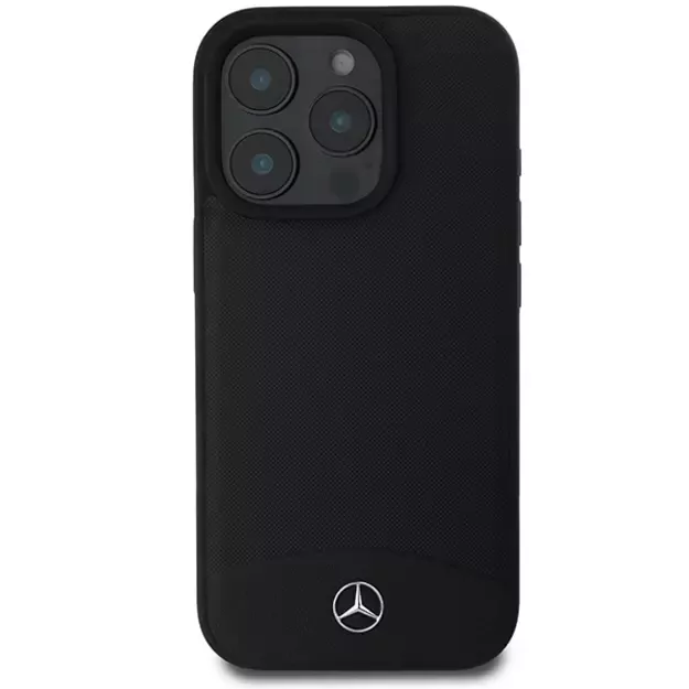 Mercedes Textured And Plain Leather MagSafe case for iPhone 16 Pro Max - black 2