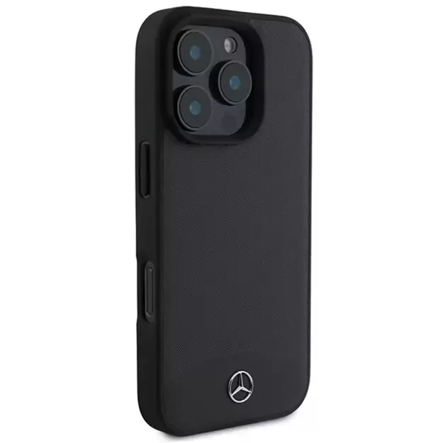 Mercedes Textured And Plain Leather MagSafe case for iPhone 16 Pro Max - black 3