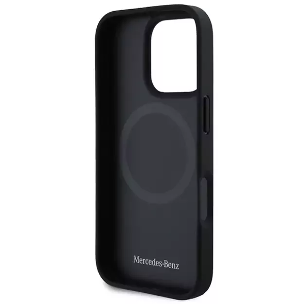 Mercedes Textured And Plain Leather MagSafe case for iPhone 16 Pro Max - black 6