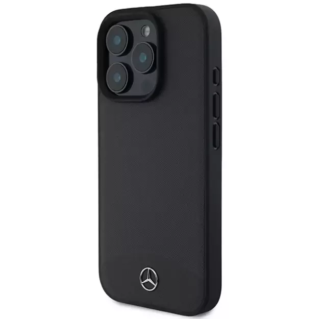 Mercedes Textured And Plain Leather MagSafe case for iPhone 16 Pro Max - black 1