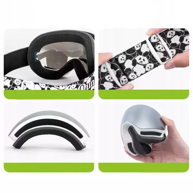 Qunature Panda Ski Goggles for Kids - Black/White 7