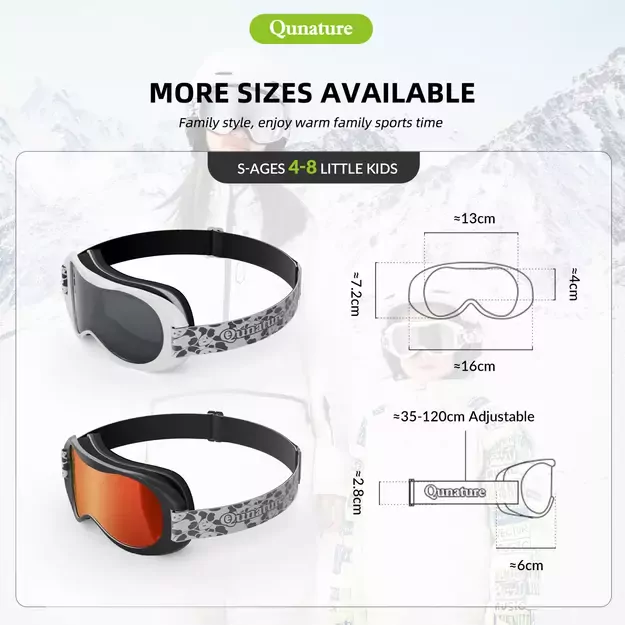 Qunature Panda Ski Goggles for Kids - Black/White 4