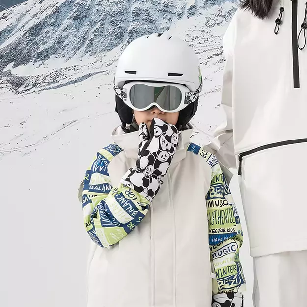 Qunature Panda Heat Transfer Ski Gloves Kids Size S - Black/White 12