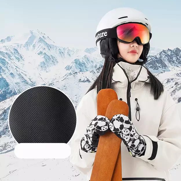 Qunature Panda Heat Transfer Ski Gloves Kids Size S - Black/White 20