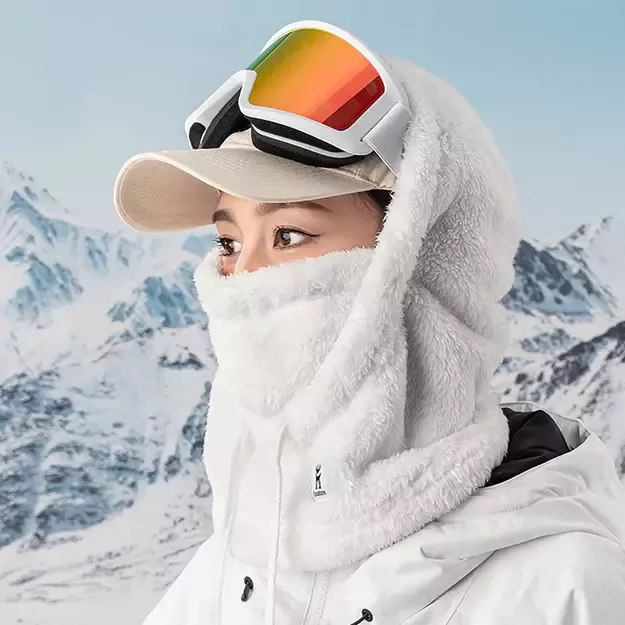 Qunature Arctic Velvet Ski Balaclava Size M - White 7