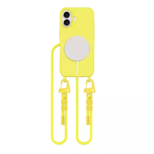 Tech-Protect MagNecklace MagSafe Case with Lanyard for iPhone 16 - Yellow