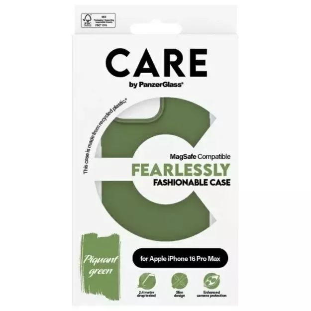 CARE by PanzerGlass Fashion Case MagSafe for iPhone 16 Pro Max - Green 6