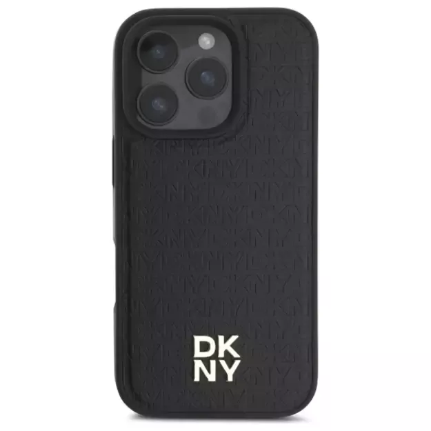 DKNY Repeat Pattern Stack Logo MagSafe iPhone 16 Pro Max Case - Black 9