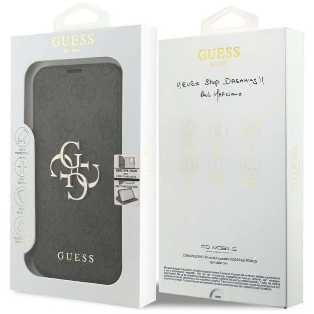 Guess Book 4G Metal Logo Case for iPhone 17 Pro - Black 6