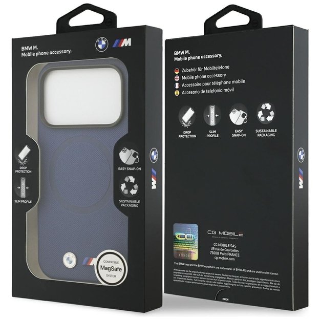 BMW M FW Metal Logo MagSafe Case for iPhone 17 Pro Max - Navy Blue 7