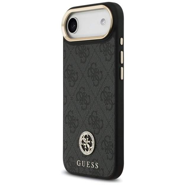 Guess 4G Strass Logo &amp  Big Strap Metal Buttons MagSafe Case for iPhone Air - Black 1
