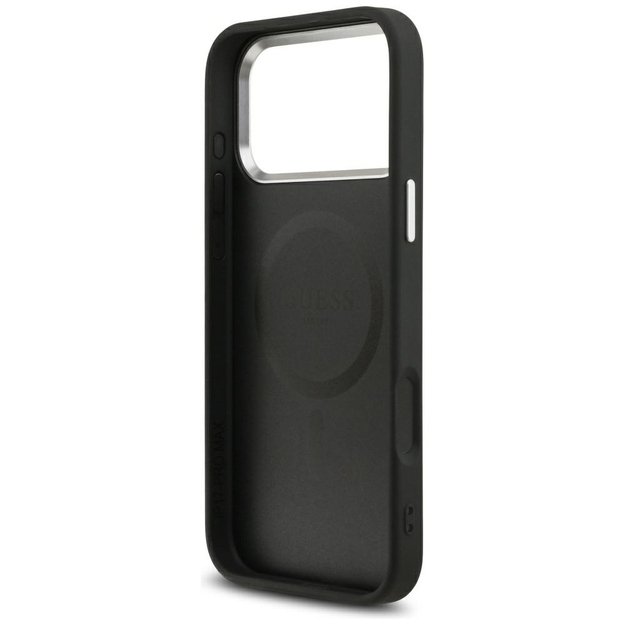 Guess Grained Triangle Logo MagSafe case for iPhone 17 Pro - black 6