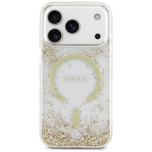 Guess Resin Bottom Glitter MagSafe Case for iPhone 17 Pro - Gold 2