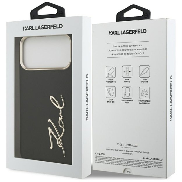Karl Lagerfeld Karl Script Logo Case for iPhone 17 Pro Max - Black 7