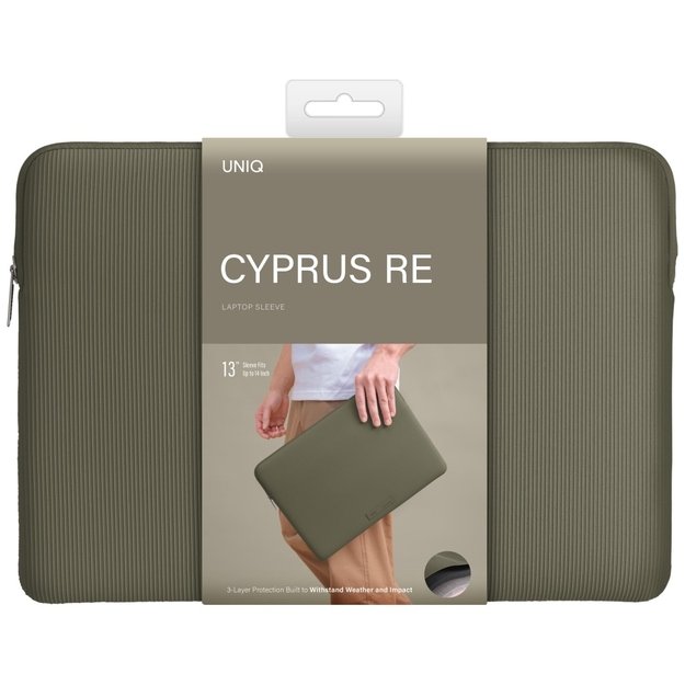 Uniq Cyprus Ridge Edition Laptop Sleeve bag for a 14&quot  water-resistant neoprene laptop - green 5