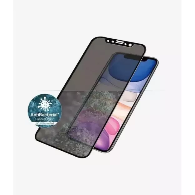 PanzerGlass E2E Super+ privacy tempered glass for iPhone XR / 11 - with black frame 1
