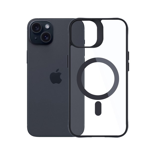 3mk Satin Armor MagCase with MagSafe for iPhone 15 Plus - Clear with Black Frame 1