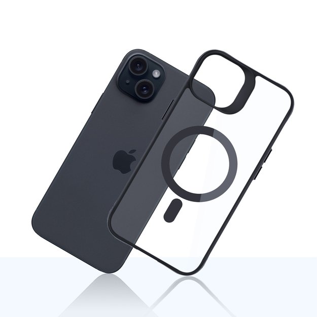 3mk Satin Armor MagCase with MagSafe for iPhone 15 Plus - Clear with Black Frame 11