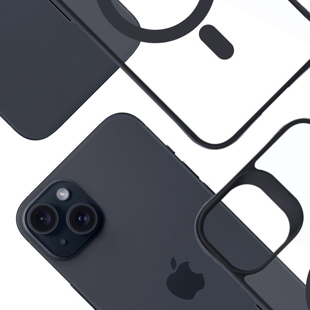 3mk Satin Armor MagCase with MagSafe for iPhone 15 Plus - Clear with Black Frame 10