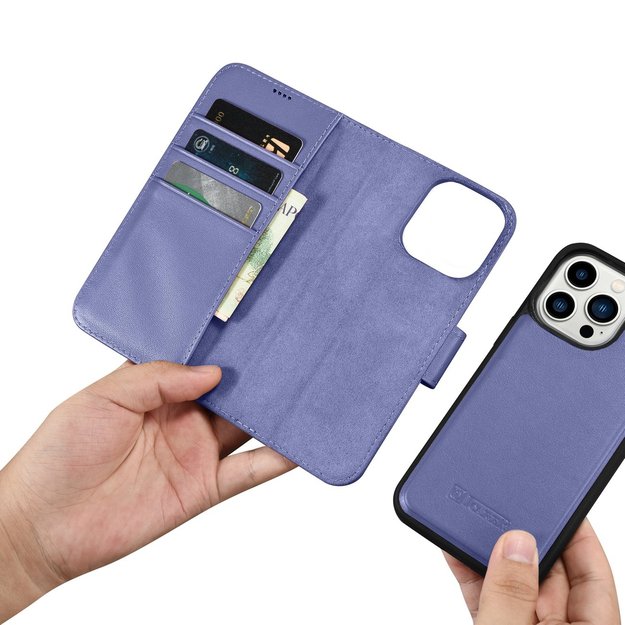 iCarer Wallet Case 2in1 Cover iPhone 14 Pro Max Leather Flip Cover Anti-RFID Light Purple (WMI14220728-LP) 29