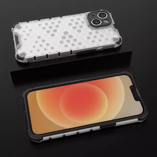 Honeycomb case for iPhone 14 armored hybrid cover black 37