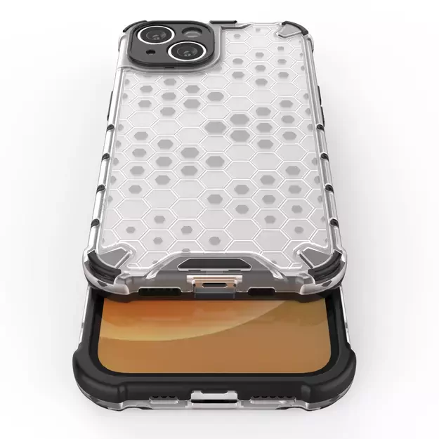 Honeycomb case for iPhone 14 armored hybrid cover black 32