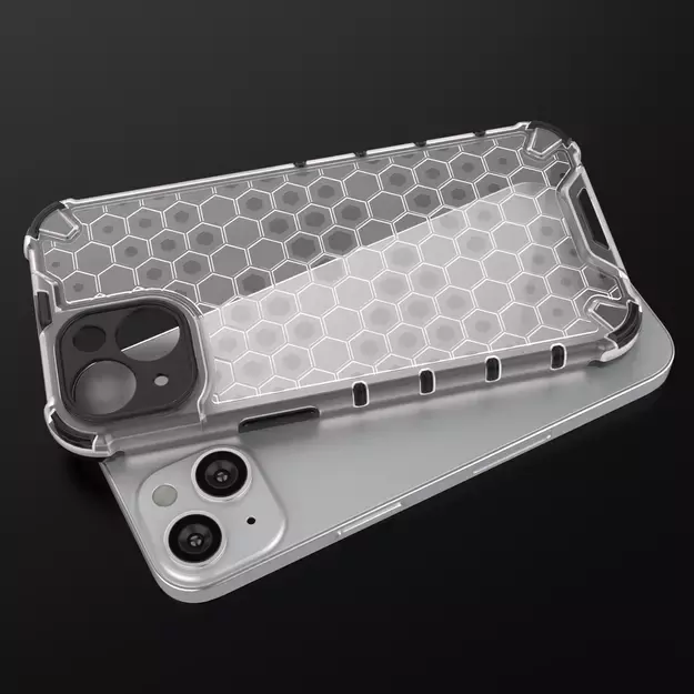 Honeycomb case for iPhone 14 armored hybrid cover black 25