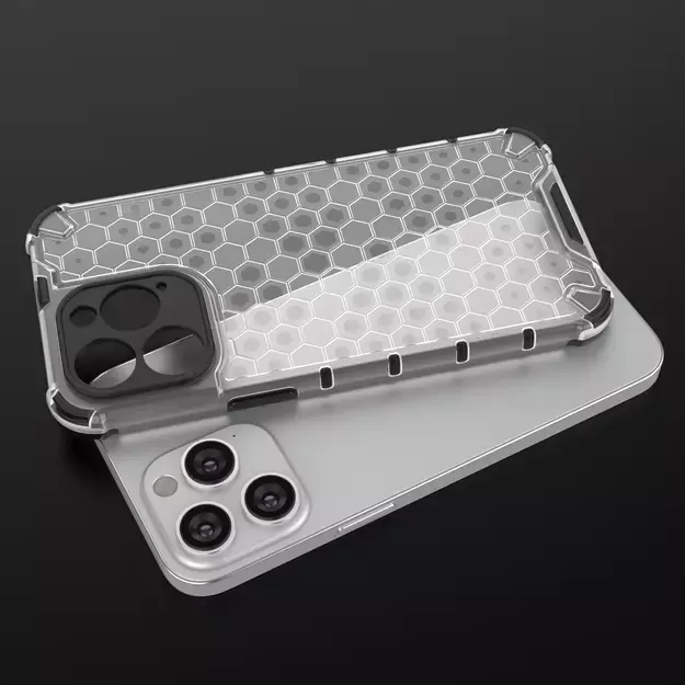 Honeycomb case for iPhone 14 Pro Max armored hybrid cover blue 5