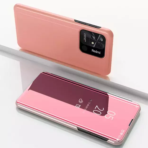 Clear View Case cover for Xiaomi Redmi 10C cover with a flap pink 9