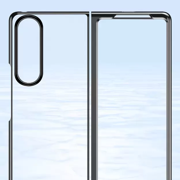 Plating Case case for Samsung Galaxy Z Fold 4 cover with a metallic frame blue 12